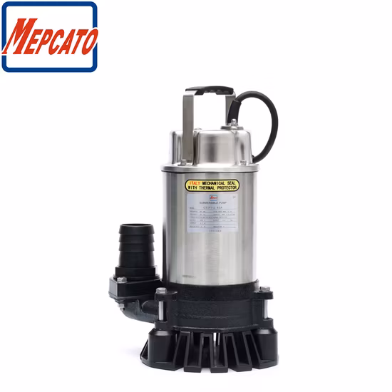 1HP Large Capacity Electric Stainless Steel Centrifugal Submersible Wastewater Muddy Water Discahrge Pump with Cutter for Construction Industrial Sites